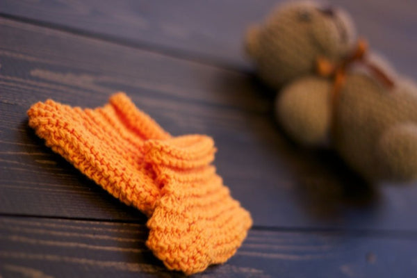 Пинетки-носочки вязаные Оранжевые