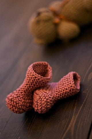 Пинетки-туфельки вязаные Брусничные