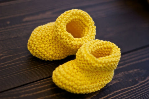 Пинетки-сапожки вязаные Желтые