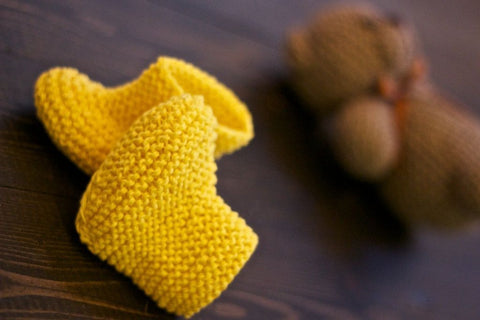 Пинетки-сапожки вязаные Желтые