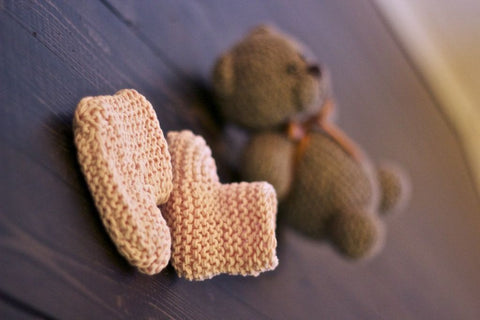 Пинетки-сапожки вязаные Розовые